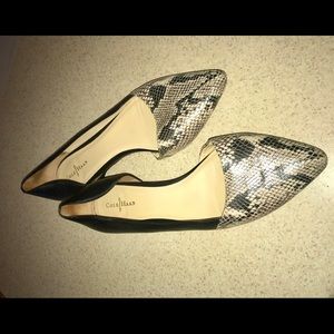 Cole Haan Snakeskin Black Leather Flats